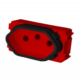 Módulo Tomada 20a - Vermelha Preto Brilhante